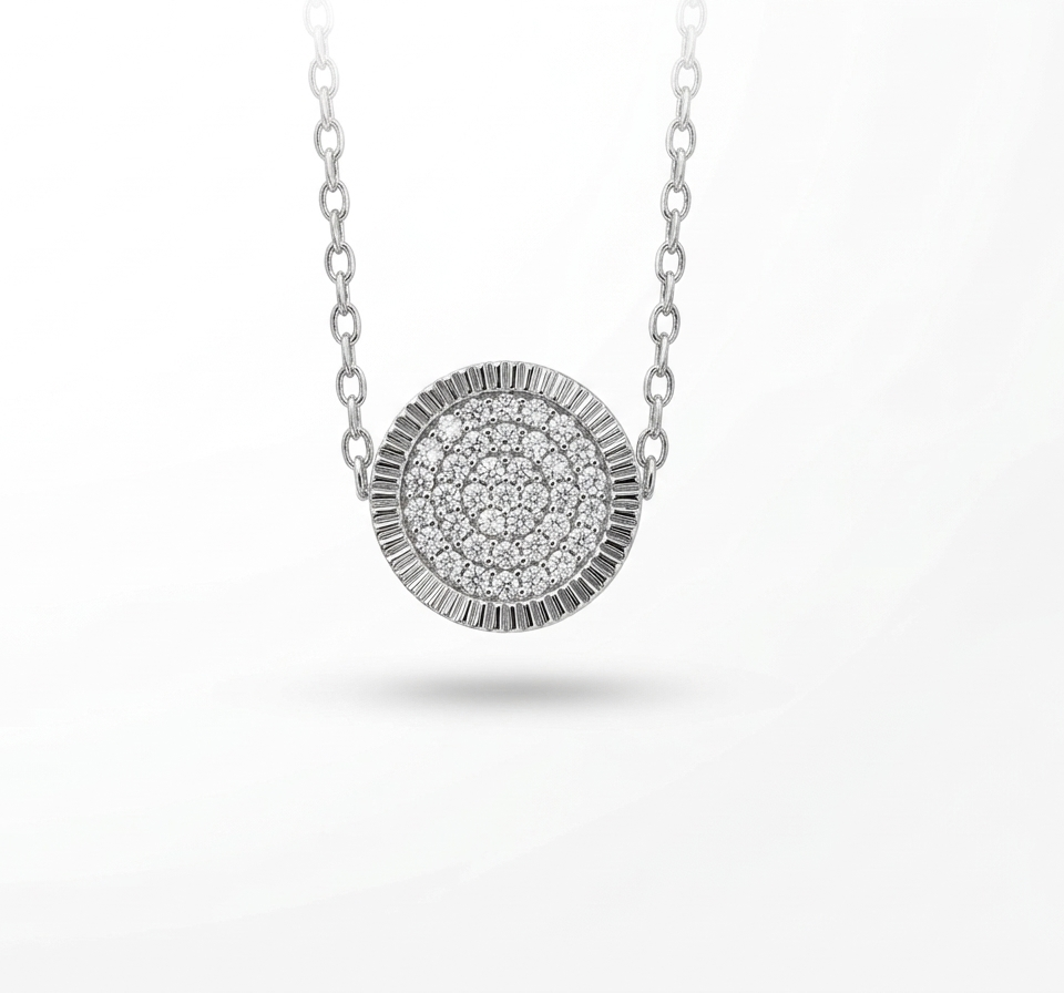 Eternal Sparkle Pavé Disc Necklace