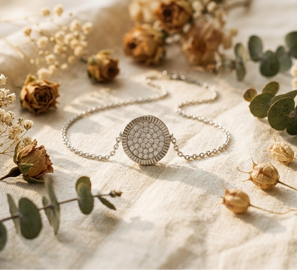 Eternal Sparkle Pavé Disc Necklace