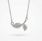 Silver Leaf Spark Necklace