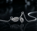 Silver Leaf Spark Necklace