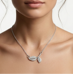 Silver Leaf Spark Necklace
