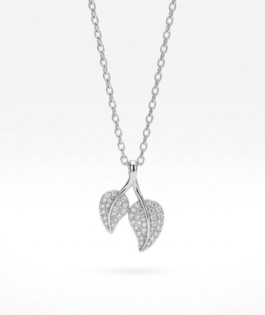 Twin Leaf Radiance Necklace