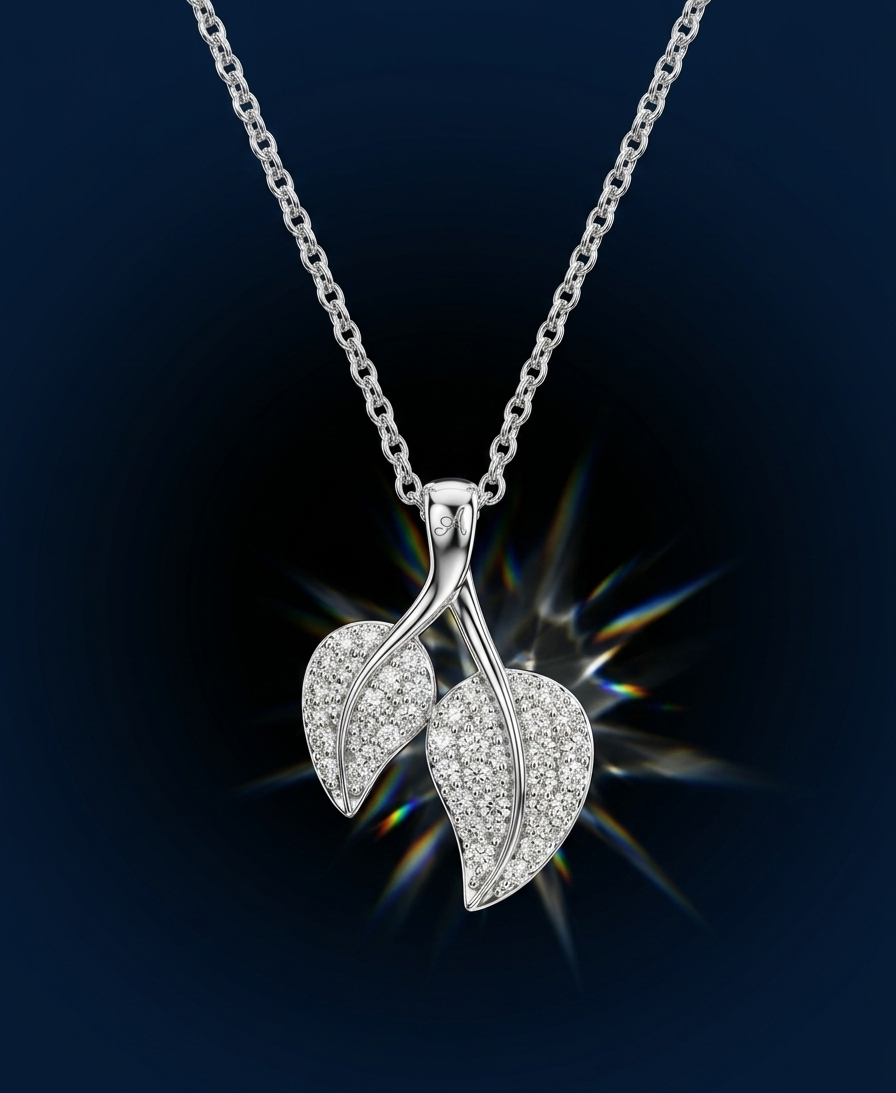 Twin Leaf Radiance Necklace