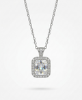 Radiant Halo Cushion-Cut Necklace