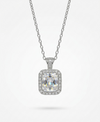 Radiant Halo Cushion-Cut Necklace