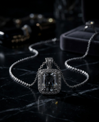 Radiant Halo Cushion-Cut Necklace