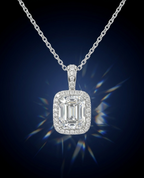 Radiant Halo Cushion-Cut Necklace