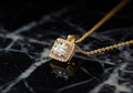 Golden Halo Cushion Sparkle Necklace