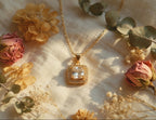 Golden Halo Cushion Sparkle Necklace