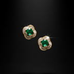 Emerald Bloom Stud Earrings - VITTAM