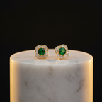 Emerald Bloom Stud Earrings - VITTAM