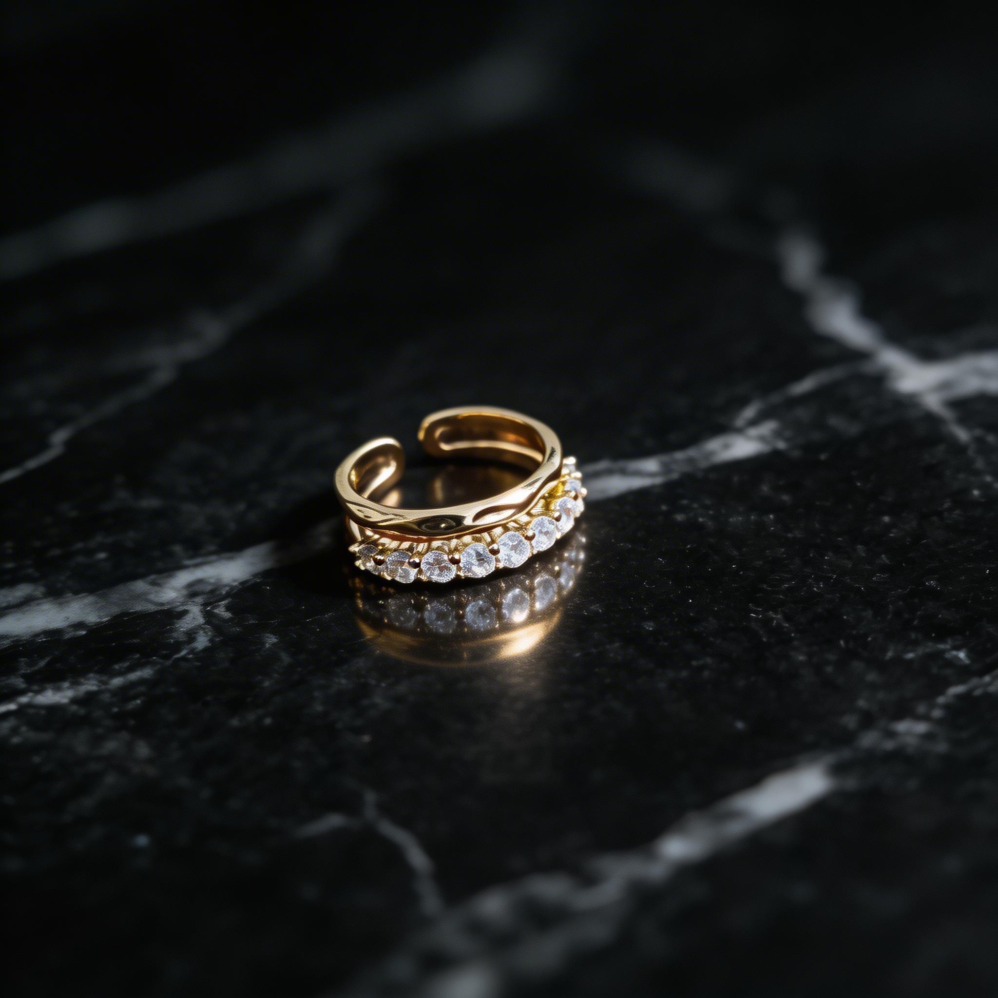 Celeste Dual Band Open Ring - VITTAM