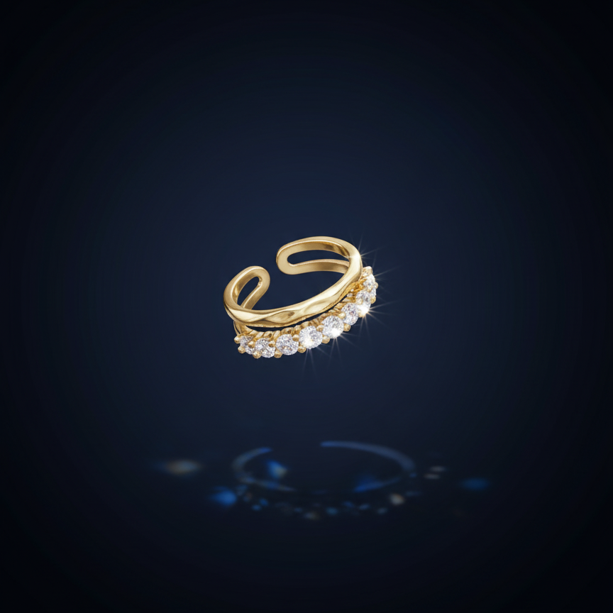 Celeste Dual Band Open Ring - VITTAM