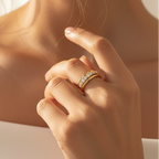 Celeste Dual Band Open Ring - VITTAM