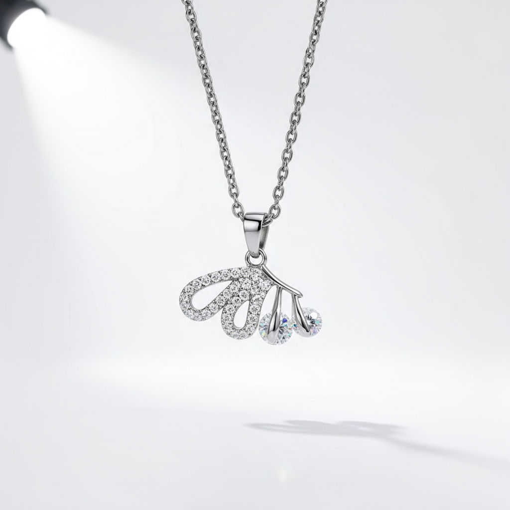 Silver Whisper Butterfly Necklace