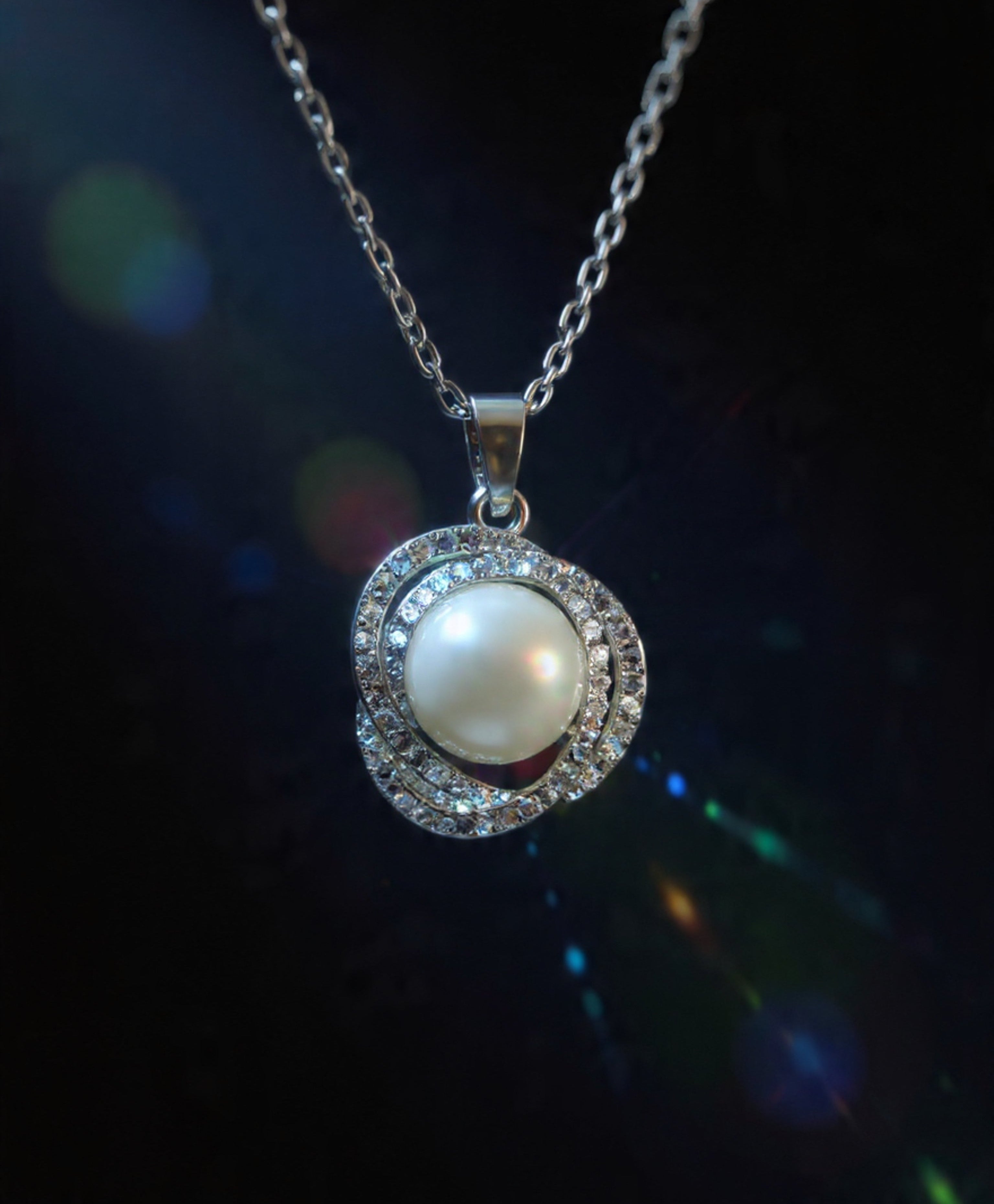 Celestial Pearl Orbit Necklace