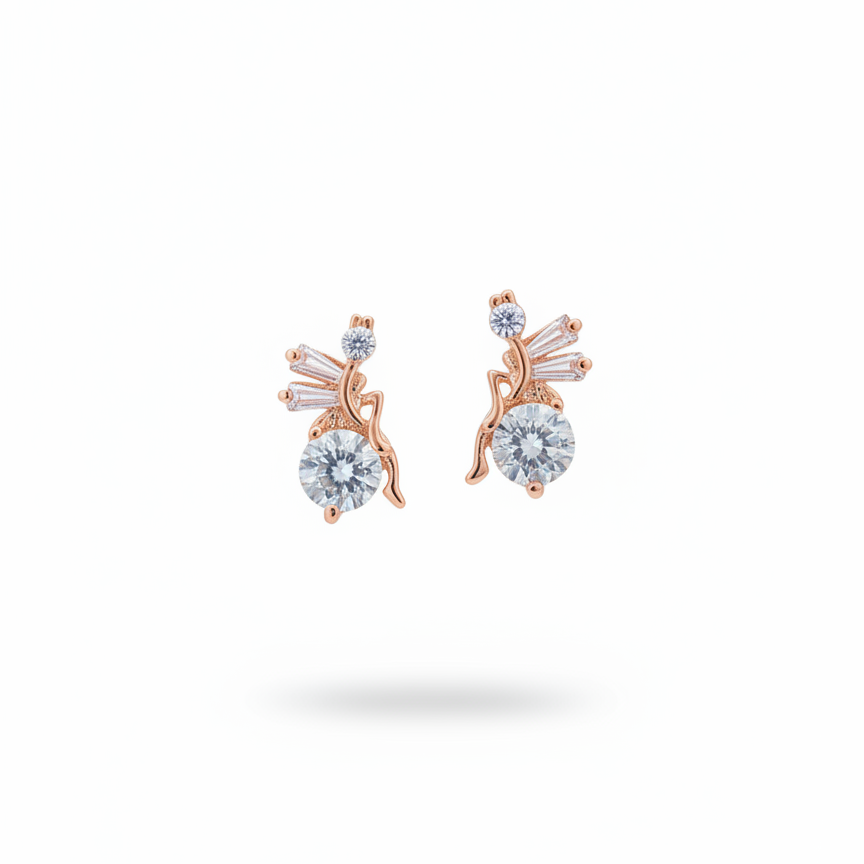 Rose Gold Radiance Drop Earrings - VITTAM
