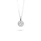 Classic Halo Round Brilliant Necklace