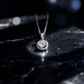 Classic Halo Round Brilliant Necklace