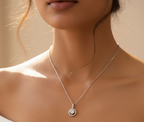 Classic Halo Round Brilliant Necklace