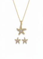 Golden Starfish Sparkle Jewelry Set