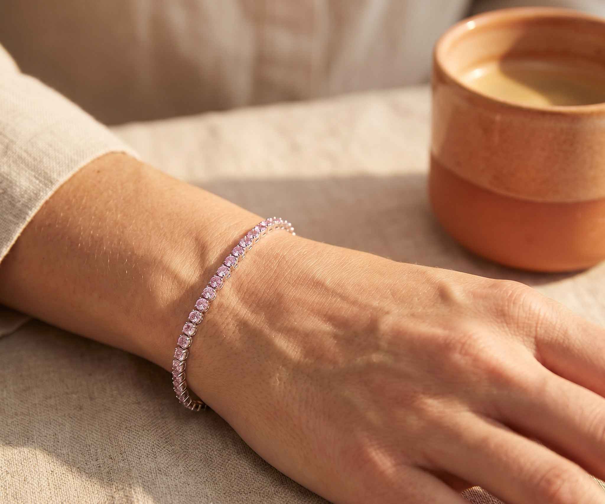 Celeste Blush Tennis Bracelet
