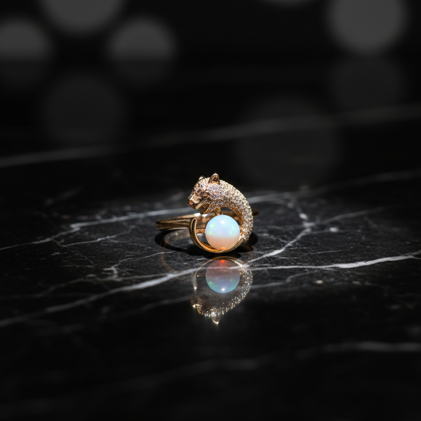 Celestial Panther Opal Ring - VITTAM