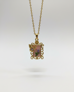 Vintage Butterfly Garden Frame Necklace