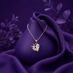 Golden Flutter Butterfly Crystal Necklace