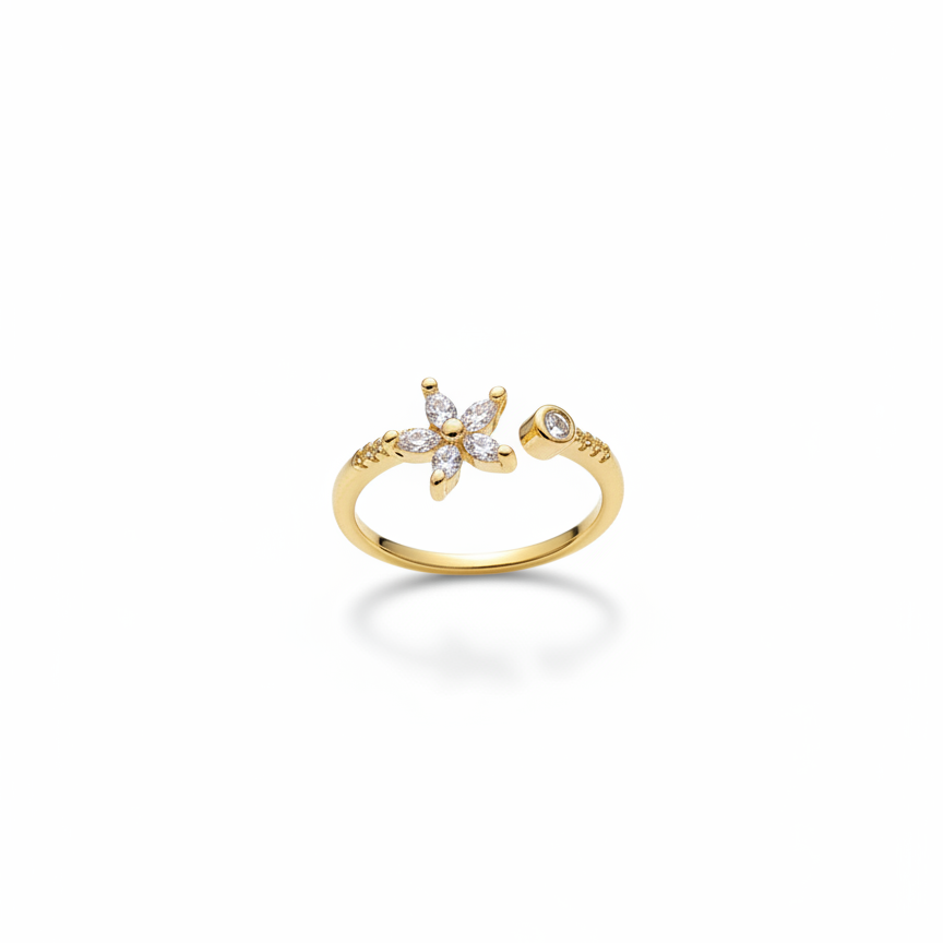 Golden Bloom Open Ring - VITTAM