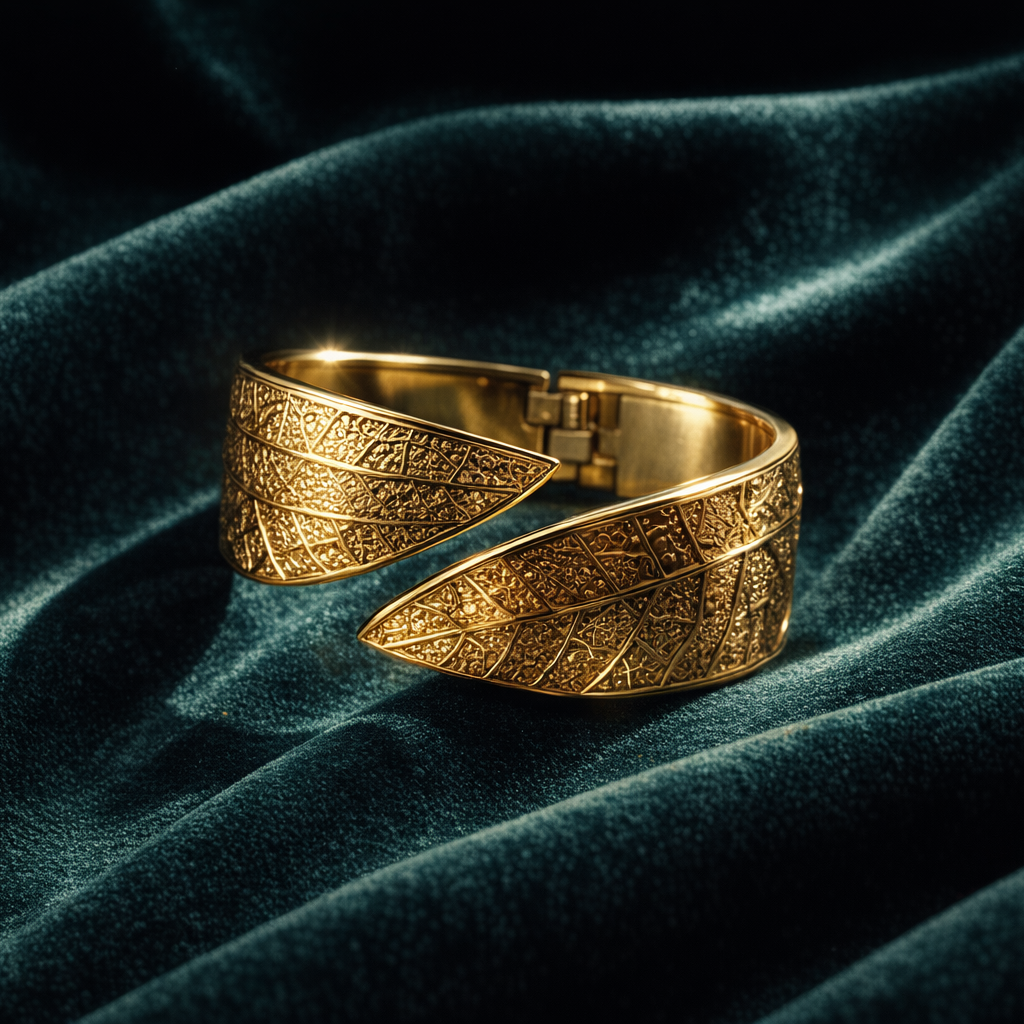 Leaf Textured Gold Kada