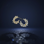 Golden Laurel Arc Earrings - VITTAM