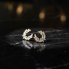 Golden Laurel Arc Earrings - VITTAM