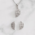 Silver Leaf Sparkle Jewelry Set