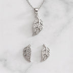 Silver Leaf Sparkle Jewelry Set