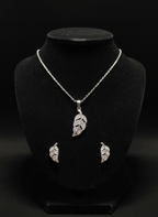 Silver Leaf Sparkle Jewelry Set