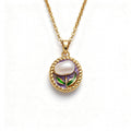 Luminous Pearl Garden Medallion Necklace