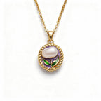 Luminous Pearl Garden Medallion Necklace