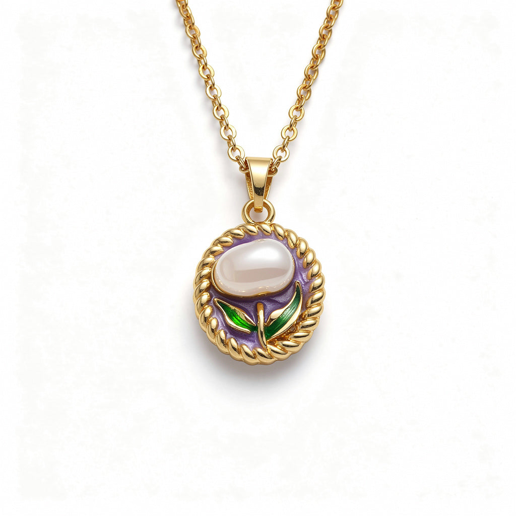 Luminous Pearl Garden Medallion Necklace