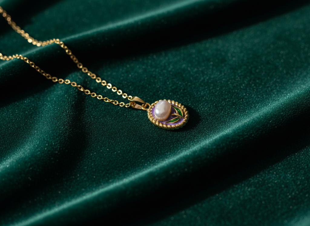 Luminous Pearl Garden Medallion Necklace