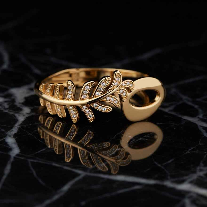 Regal Feather Diamond Gold Kada