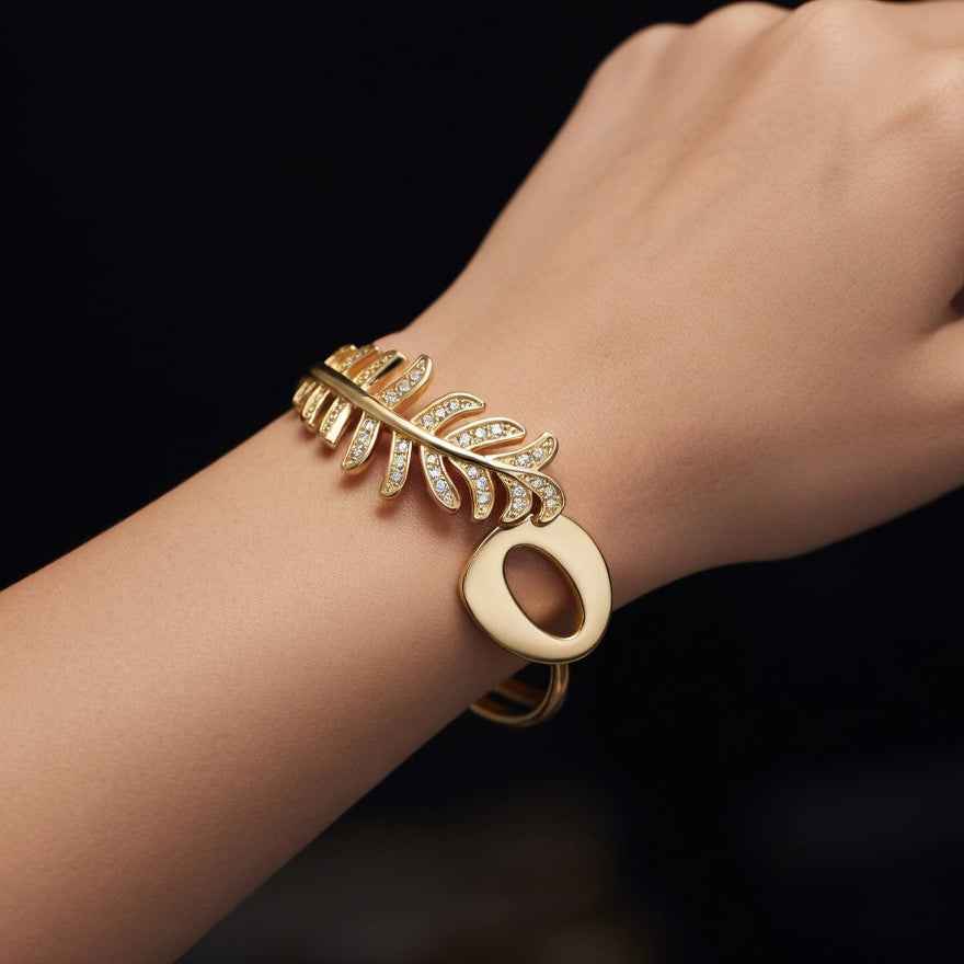 Regal Feather Diamond Gold Kada