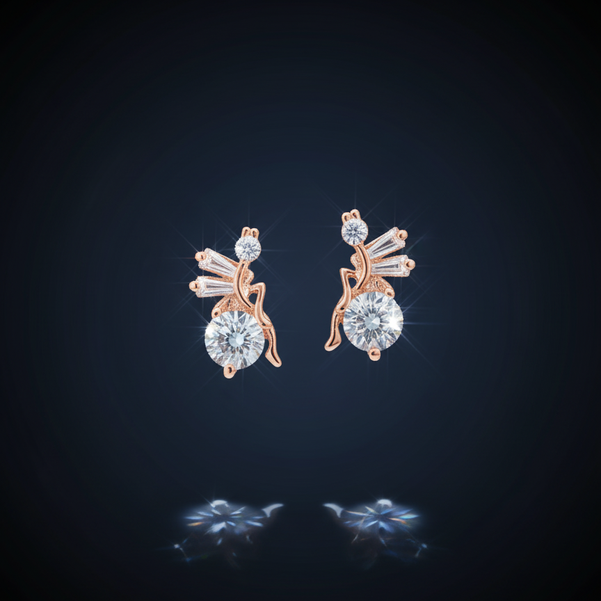 Rose Gold Radiance Drop Earrings - VITTAM