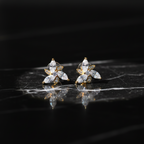Golden Blossom Spark Stud Earrings - VITTAM
