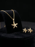 Golden Starfish Sparkle Jewelry Set