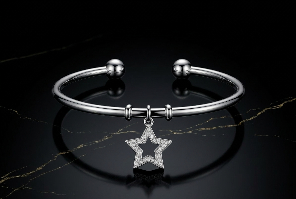 Starlight Charm Silver Kada