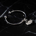 Swan Grace Charm Silver Kada