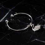 Swan Grace Charm Silver Kada