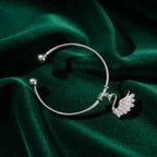 Swan Grace Charm Silver Kada