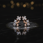 Rose Gold Bloom Cascade Earrings - VITTAM